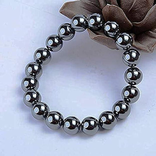 Natural Round Beads Magnetic Hematite Crystal Stone 8mm Bracelet (Pack of 2) www.trikaro.com