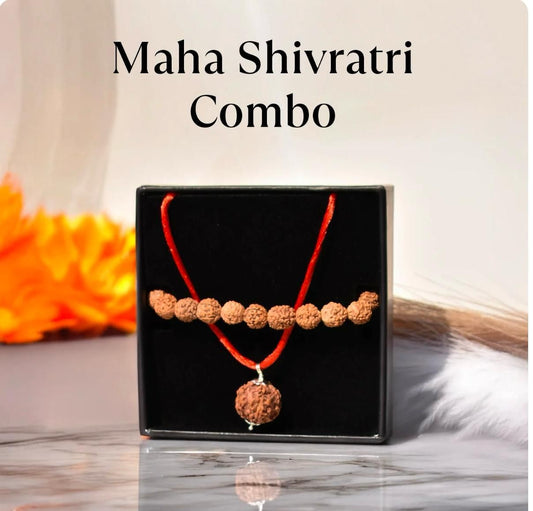 Maha SHivratri Combo - 5 Mukhi Rudraksha With Bracelet www.trikaro.com