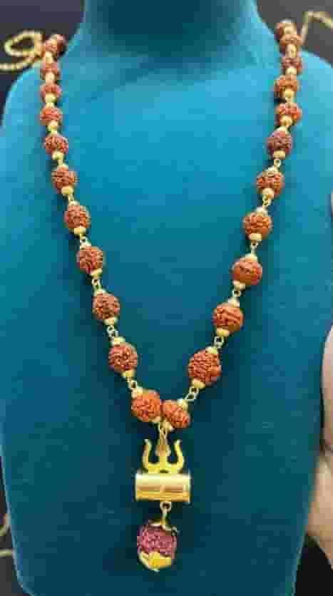 Shiv Trishul Penfant with Rudraksha Chain www.trikaro.com