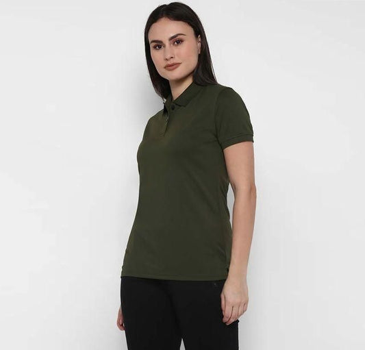 Ketex Bottle Green Cotton Blend Polo Neck Tshirt www.trikaro.com