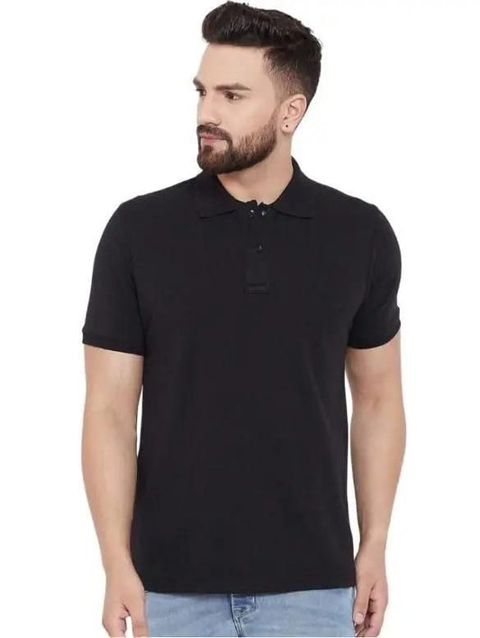 Cotton Blend Solid Half Sleeves Mens Polo Neck T-Shirt (Pack of 2) www.trikaro.com