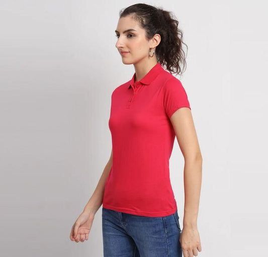 Ketex Red Cotton Blend Polo Neck Tshirt www.trikaro.com