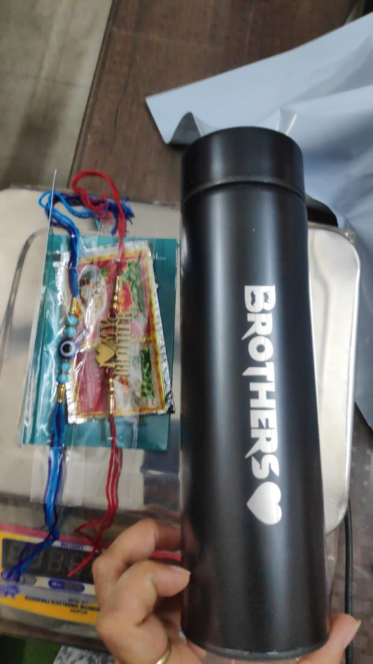 Brother Temp Bottle With 2 Rakhi (Pack of 1) www.trikaro.com
