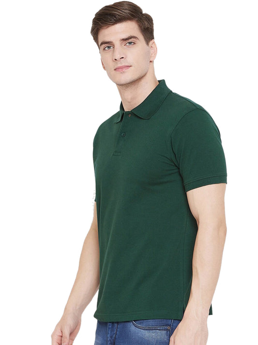 Cotton Blend Solid Half Sleeves Mens Polo Neck T-Shirt (Pack of 3) www.trikaro.com