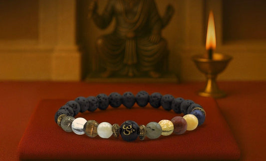 Natural Beads Om Bracelet www.trikaro.com