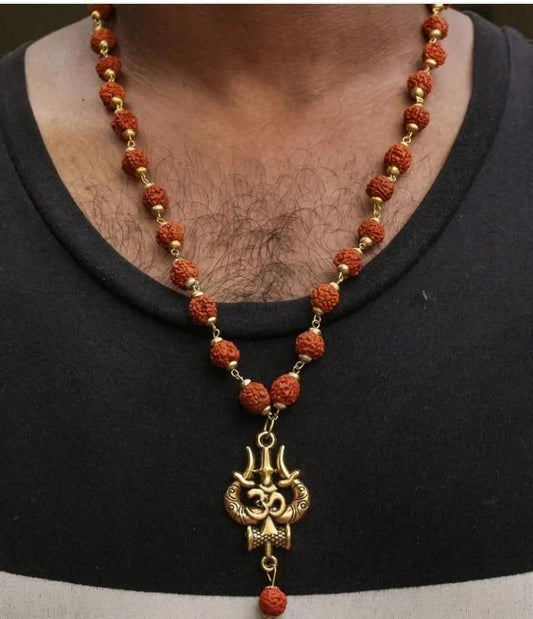 Panchmukhi Rudraksha OM Shiva Trishool Mala www.trikaro.com