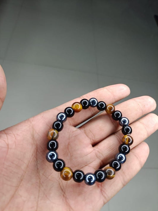 Tiger Eye Matte Black Beaded Bracelet(Combo) www.trikaro.com
