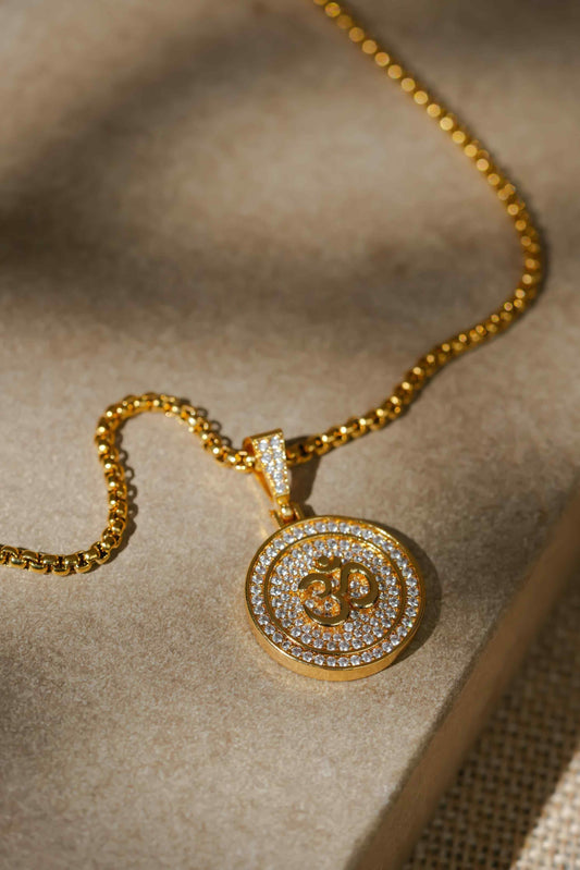 Om Symbol Pendant With Chain www.trikaro.com