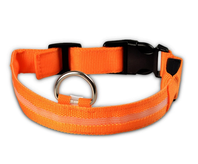 Nylon LED Pet Dog Luminous Collar Night Safety Flashing Glow in Dark Dog Cat Leash Adjustable Pet Supplies by www.trikaro.com