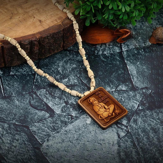 Bageshwar Dham Tulsi Mala With Wooden Hanumanji Locket www.trikaro.com