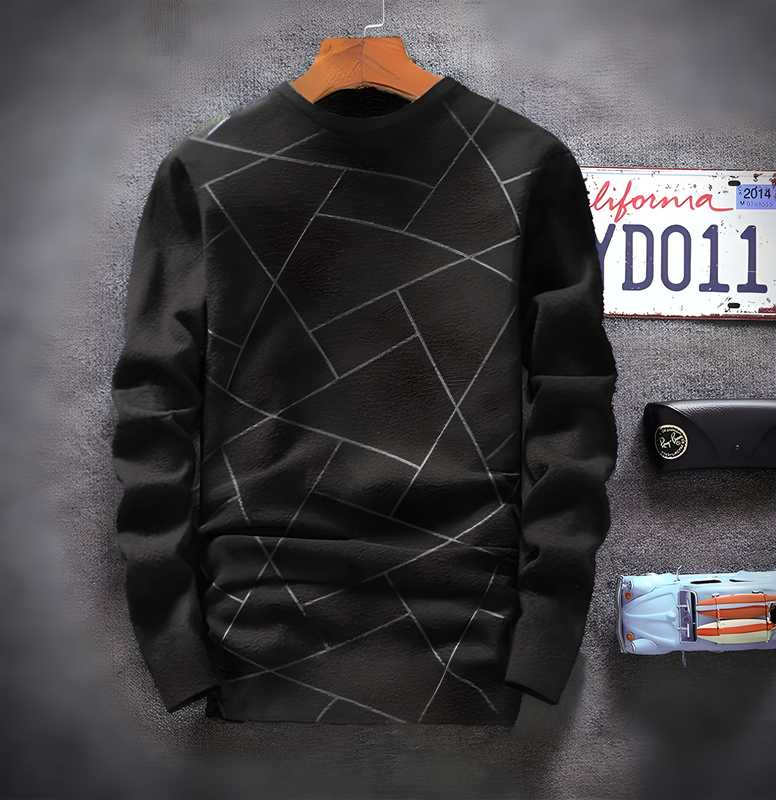 Cotton Blend Stripes Full Sleeves T-Shirts by www.trikaro.com