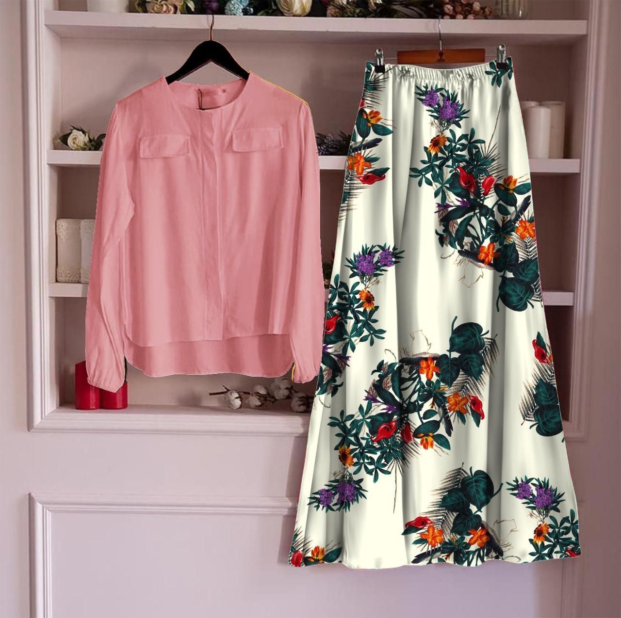 Women Rayon Top with Skirt Sets www.trikaro.com