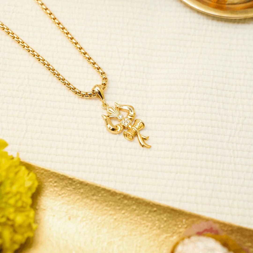 Trishul Pendant With Chain www.trikaro.com