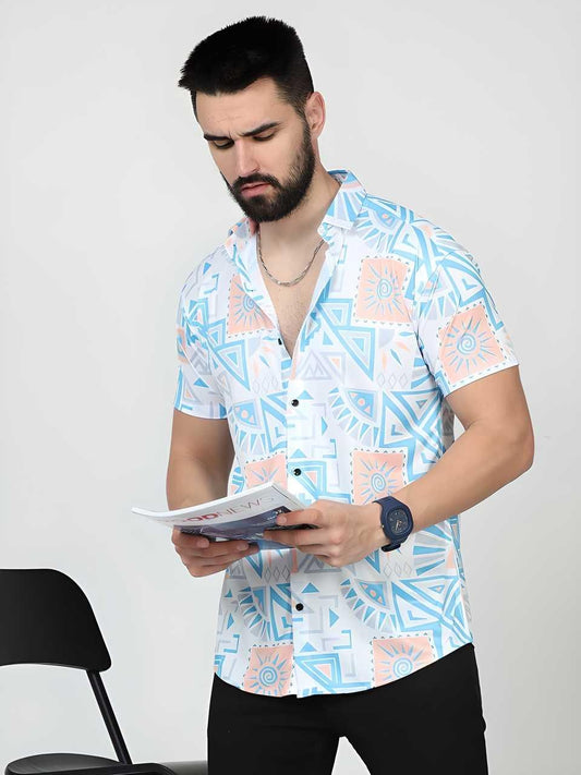 Men's Printed Rayon Half Sleeves Shirt by www.trikaro.com