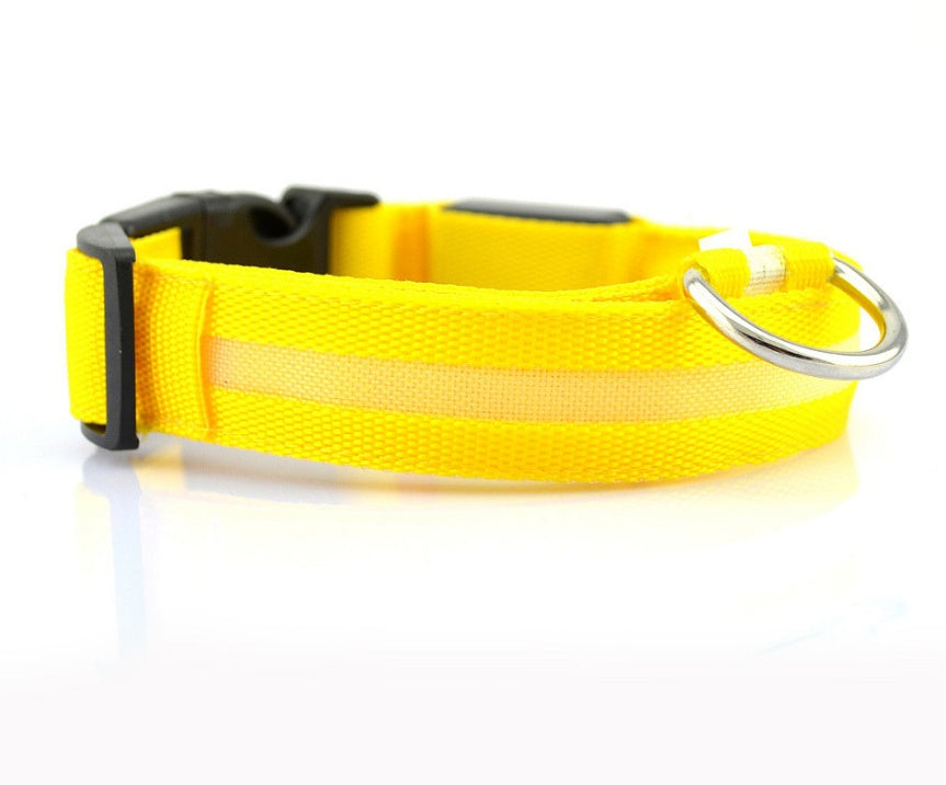 Nylon LED Pet Dog Luminous Collar Night Safety Flashing Glow in Dark Dog Cat Leash Adjustable Pet Supplies by www.trikaro.com