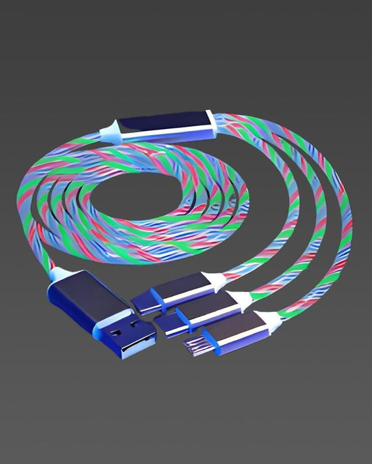 Fast 3 in 1 Multiple Pin With LED Light Magnetic Charging Charging Pad - Assorted color www.trikaro.com