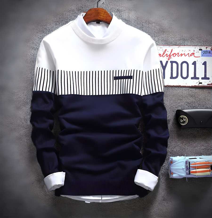 Cotton Color Block Full Sleeves Mens T-Shirt by www.trikaro.com