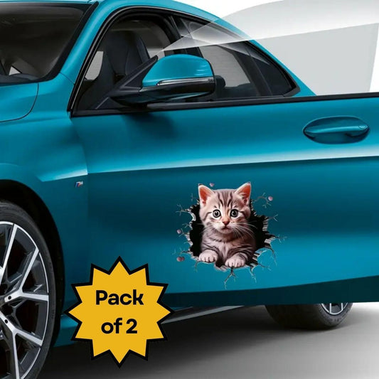 Durable Cat Pattern Car Sticker (Pack of 2) www.trikaro.com
