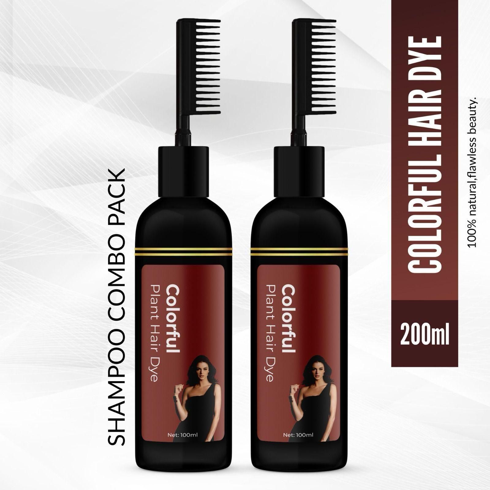 Revitalize Your Hair with Colorful Plant Hair Dye 100ml Comb Shampoo (Pack of 2) www.trikaro.com