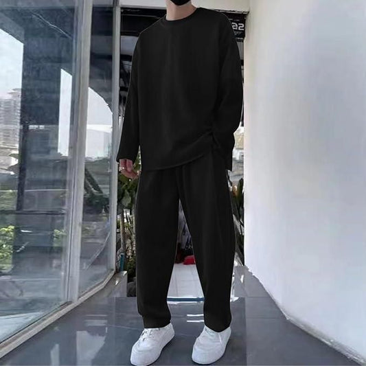 Men's Solid Round Neck Co-ord Set by www.trikaro.com
