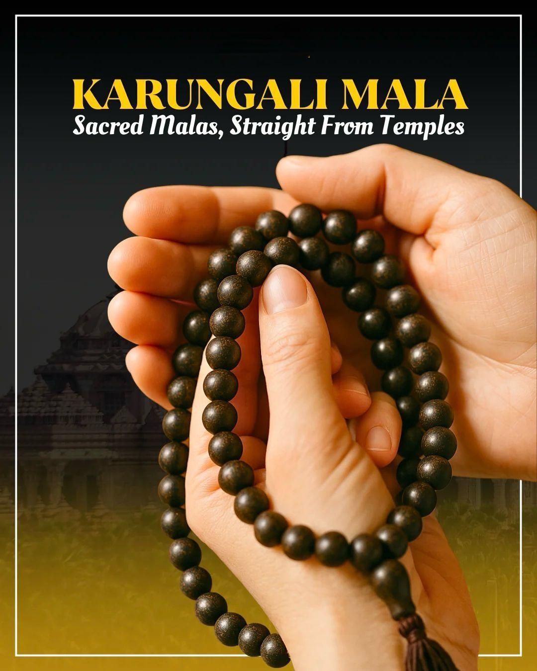 Original Karungali Mala 108 Beads Ebony Wood www.trikaro.com