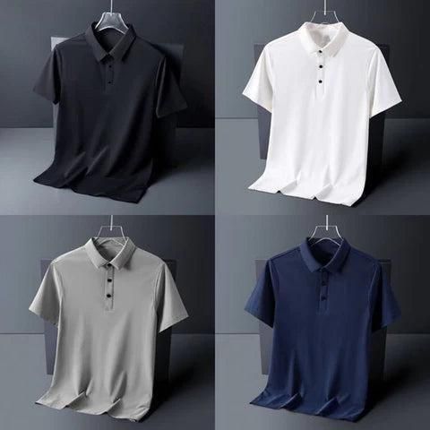 Poly Matte Solid Half Sleeves Mens Polo T-Shirt Pack Of 4 by www.trikaro.com