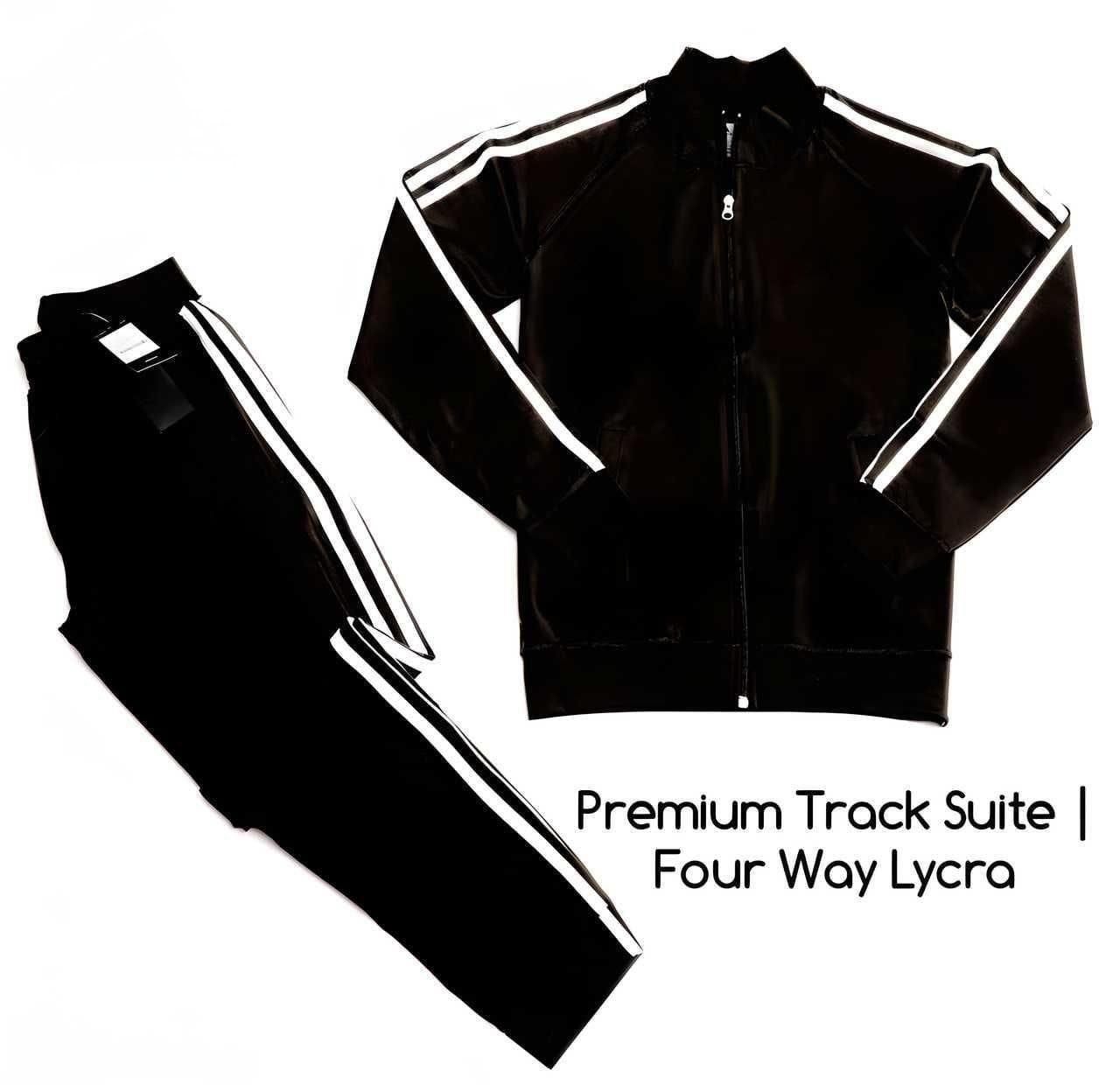 Men's Side Stripe 4 Way Lycra Track Suit www.trikaro.com