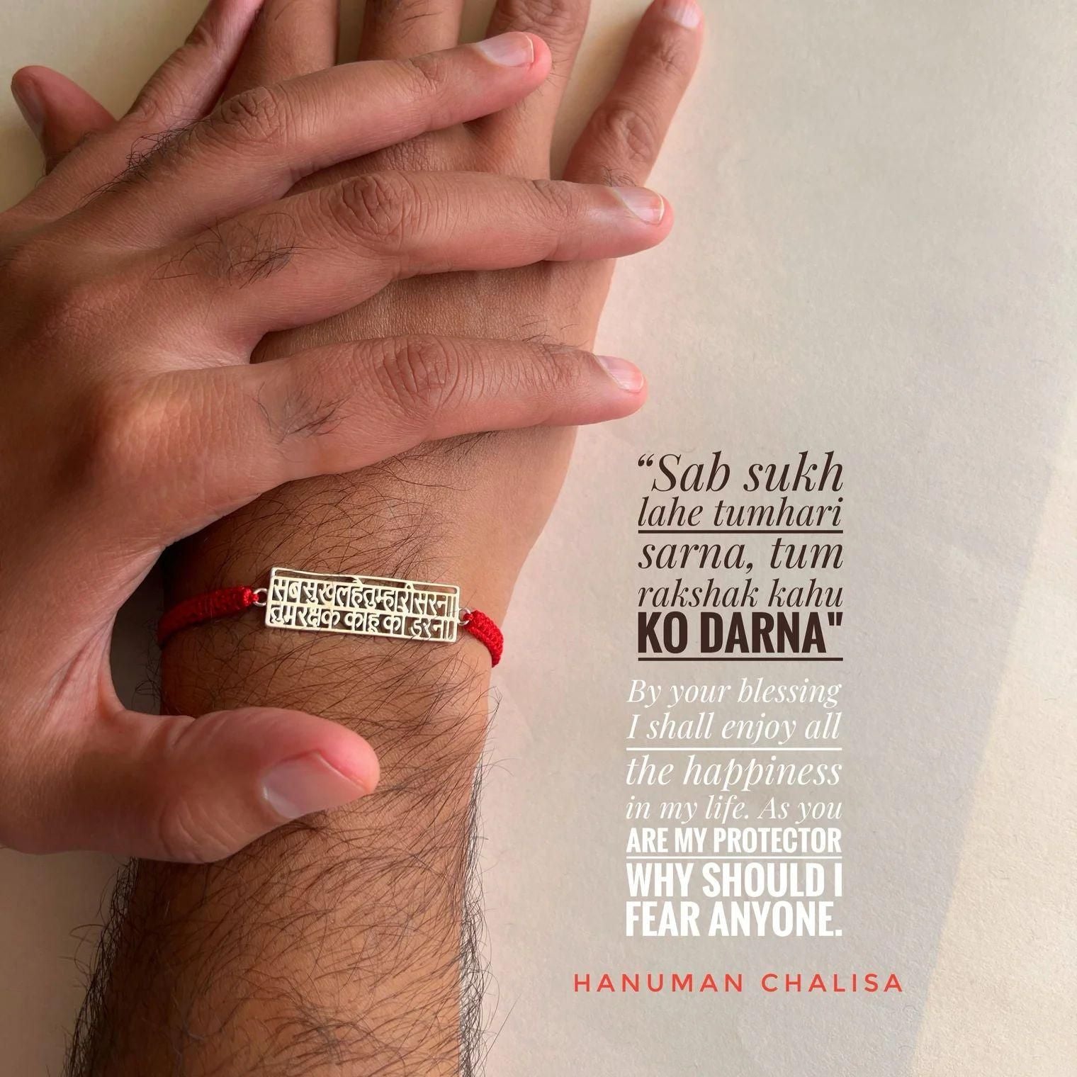 Hanuman Chalisa Protection Silver Plated Bracelet www.trikaro.com