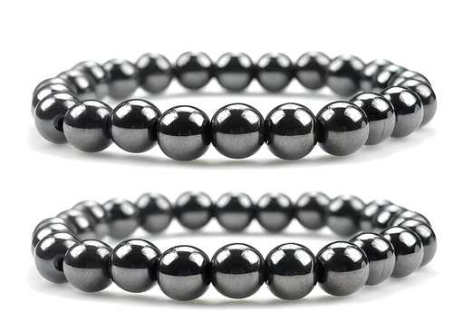 Natural Round Beads Magnetic Hematite Crystal Stone 8mm Bracelet (Pack of 2) www.trikaro.com