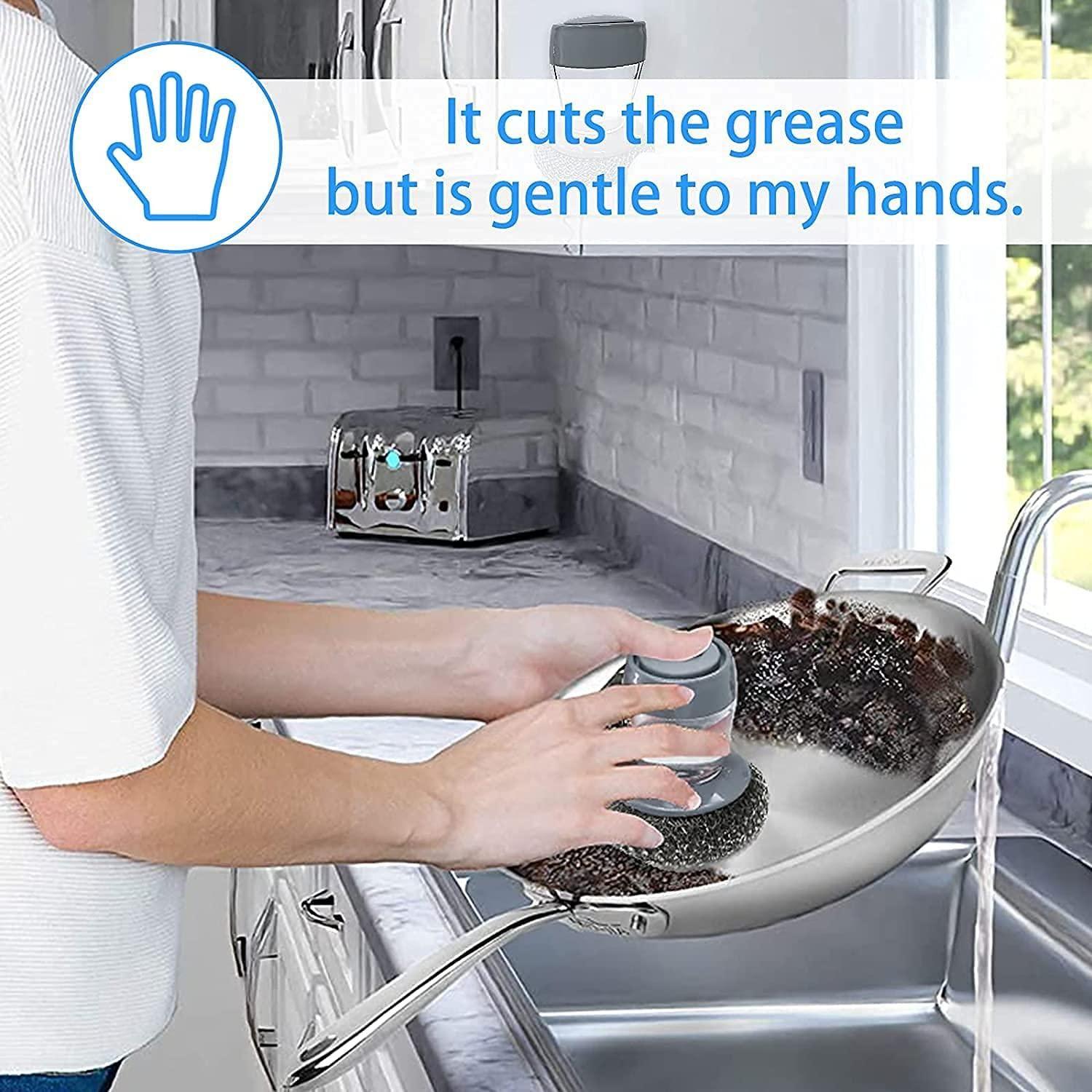 Kitchen Soap Dispensing Palm Brush (Pack of 2) www.trikaro.com