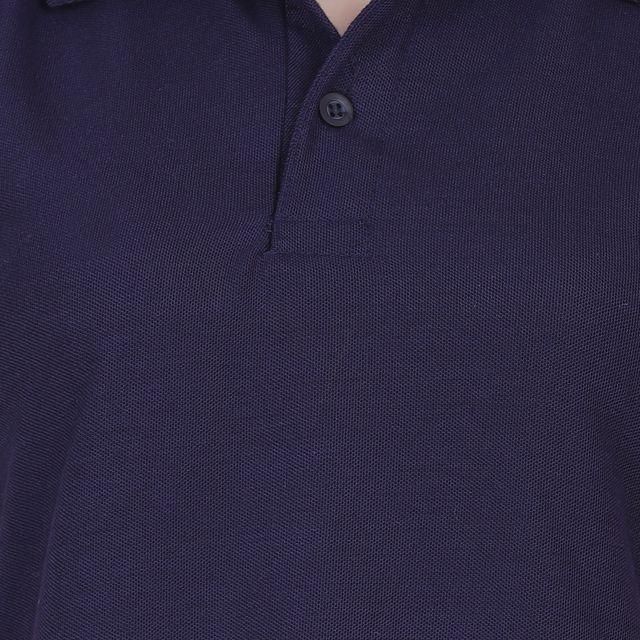 Ketex Navy Blue Cotton Blend Polo Neck Tshirt www.trikaro.com