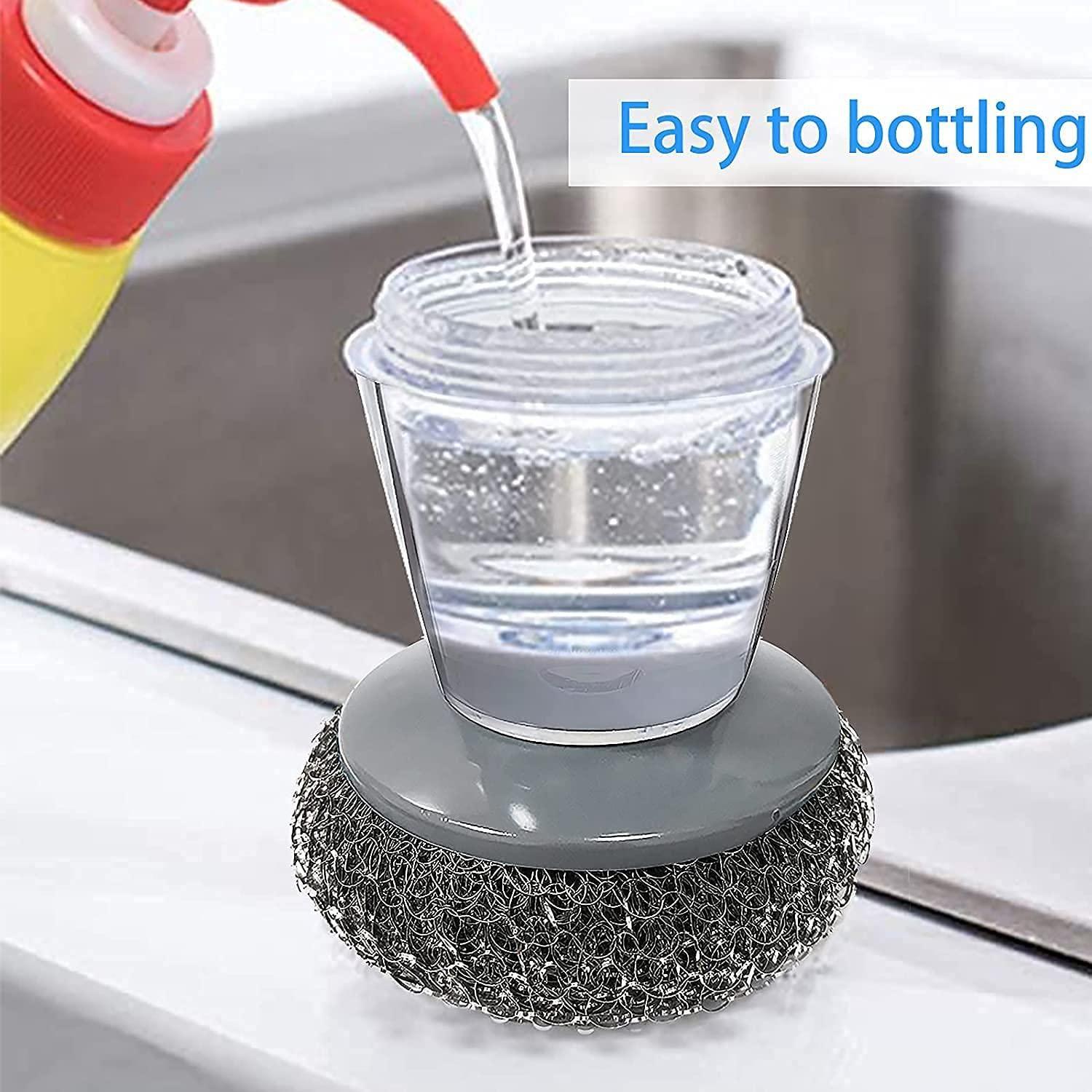 Kitchen Soap Dispensing Palm Brush (Pack of 2) www.trikaro.com