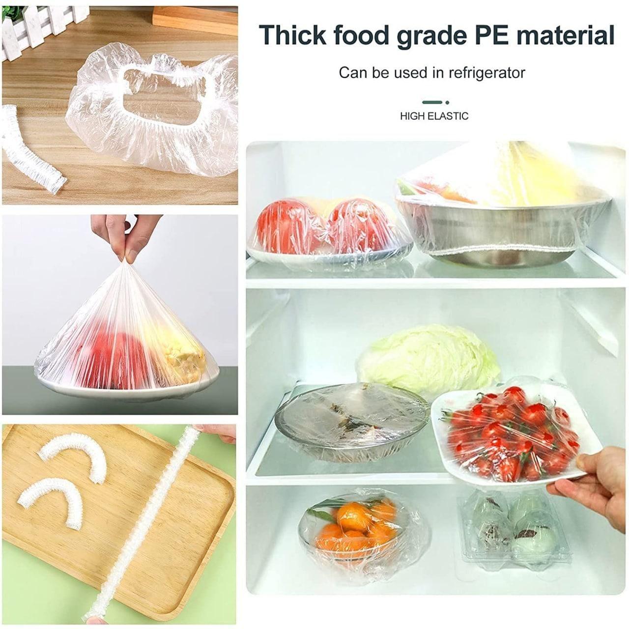 Plastic Bags - Reusable Elastic Food Storage Plastic Covers (Pack of 100) www.trikaro.com