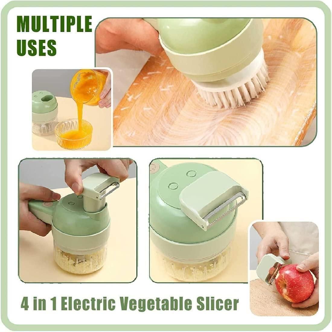 4 in 1 Portable Electric Vegetable Cutter Set www.trikaro.com