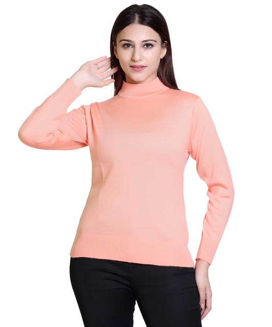 Women's Solid Woolen Full Sleeves Sweater www.trikaro.com