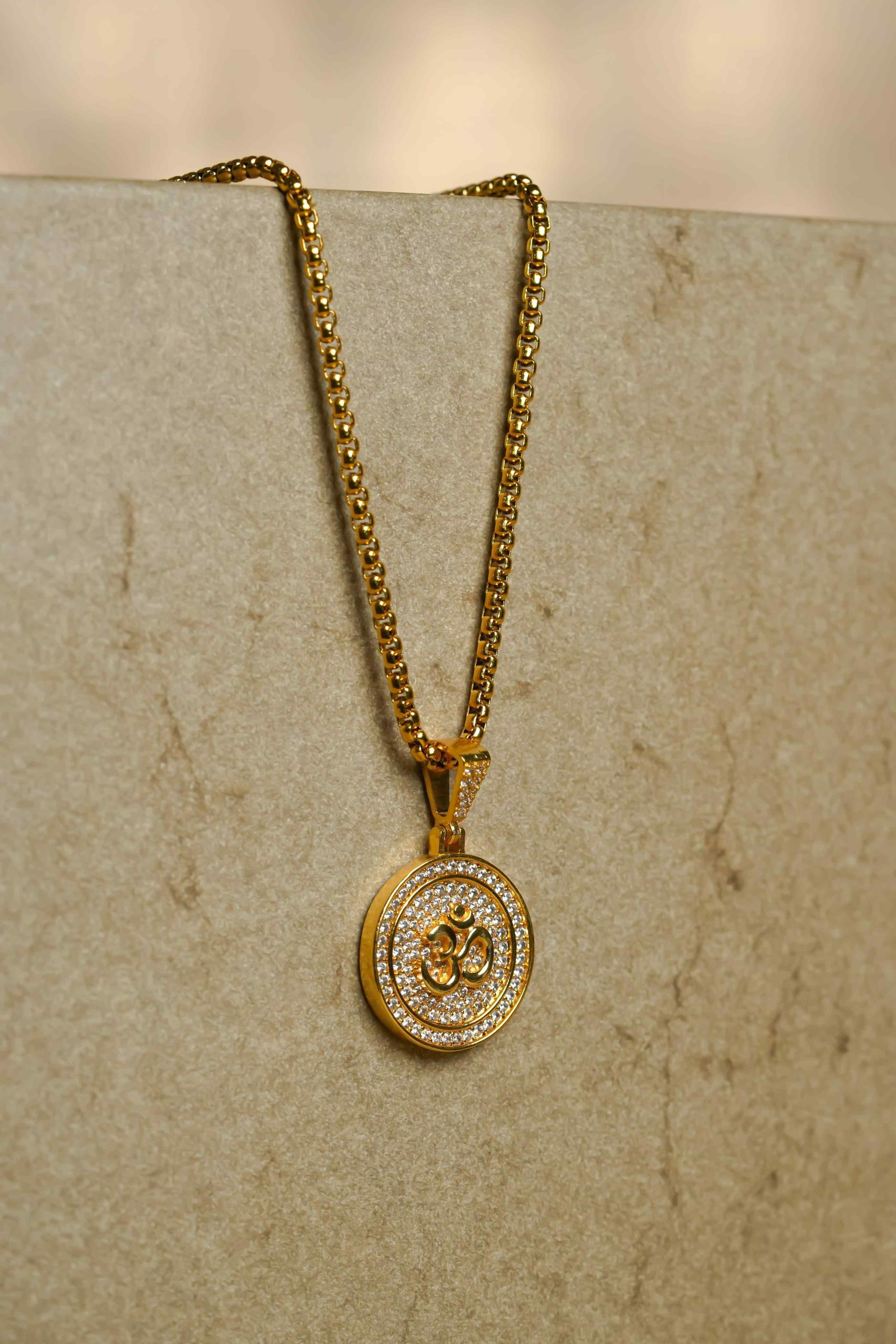 Om Symbol Pendant With Chain www.trikaro.com