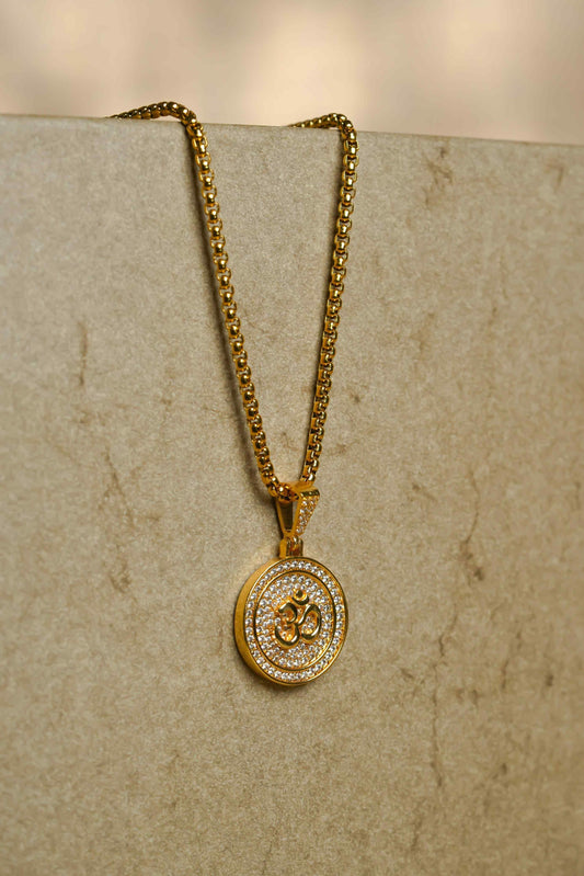 Om Symbol Pendant With Chain www.trikaro.com