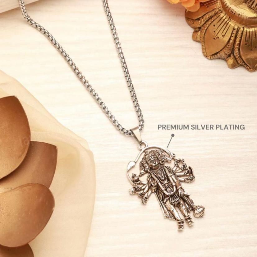 5 Mukhi Standing Hanumanji Pendant with Chain www.trikaro.com