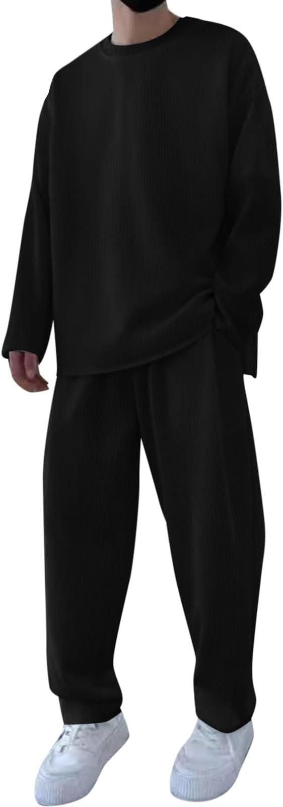 Men's Solid Round Neck Co-ord Set by www.trikaro.com