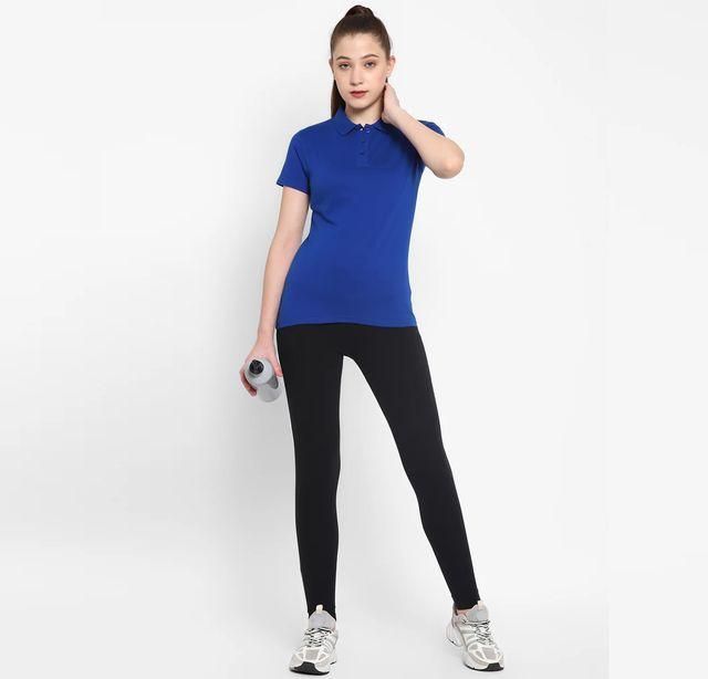 Ketex Royal Blue Cotton Blend Polo Neck Tshirt www.trikaro.com