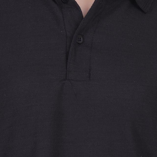 Ketex Black Cotton Blend Polo Neck Tshirt www.trikaro.com