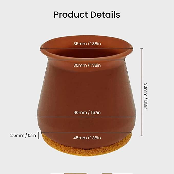 NOBILEA Silicone Chair Leg Protectors with Felt for Hardwood Floors (6PCS), Silicone Furniture Leg Cover Pad for Protecting Floors from Scratches and Noise, Smooth Moving for Chair Feet. www.trikaro.com