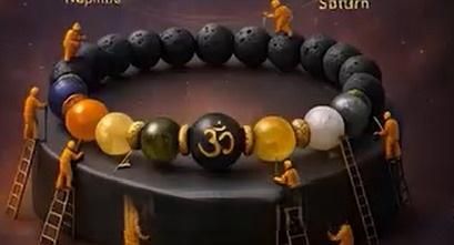 Natural Beads Om Bracelet www.trikaro.com