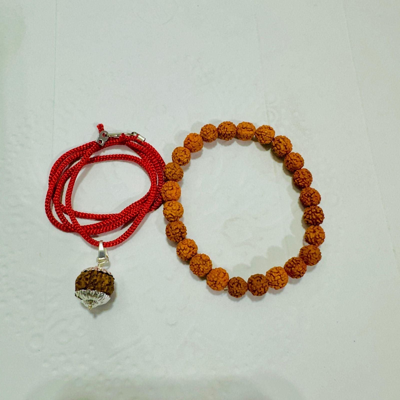 Maha SHivratri Combo - 5 Mukhi Rudraksha With Bracelet www.trikaro.com