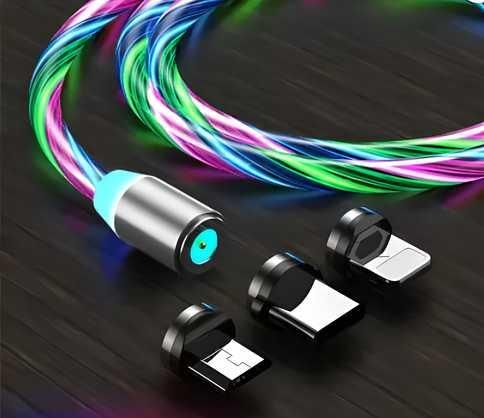 Fast 3 in 1 Multiple Pin With LED Light Magnetic Charging Charging Pad - Assorted color www.trikaro.com