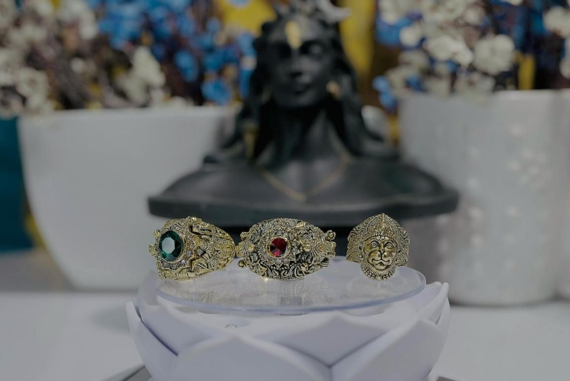 Religious Ring of Shivji Ganeshji & Hanumanji Combo of 3 www.trikaro.com