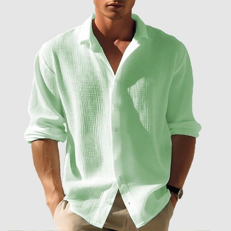 Men's Lapel Long Sleeve Shirt Fashion Solid Single Breasted Tops Fall Spring Clothing  by www.trikaro.com