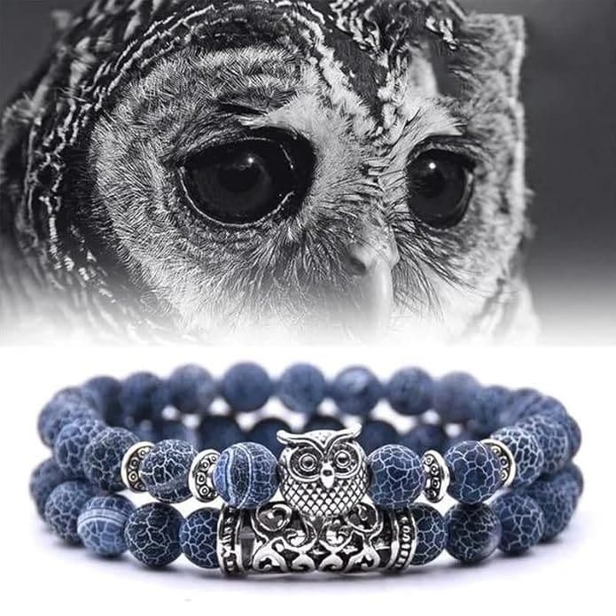 Natural Stone Owl Bracelet www.trikaro.com