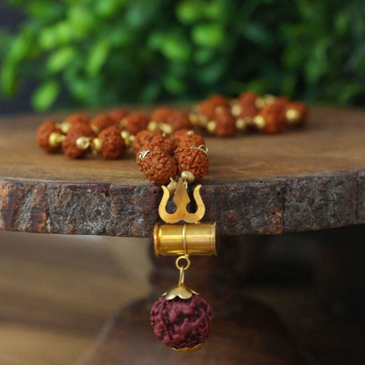 Shiv Trishul Penfant with Rudraksha Chain www.trikaro.com