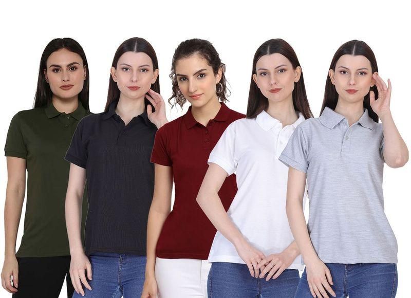 Ketex Cotton Blend Polo Neck T-shirt (Pack Of 5) www.trikaro.com